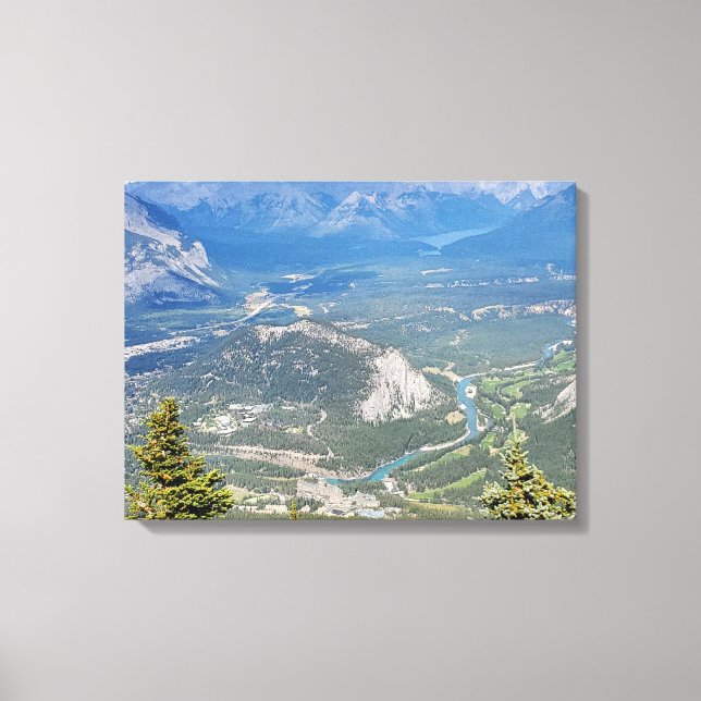 Town of Banff from the summit of Sulfur Mountain Canvas Print (Front)