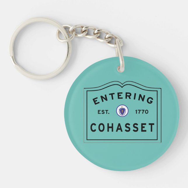 Town of Cohasset Massachusetts Entering Sign Key Ring (Front)