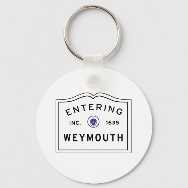 Town of Weymouth Massachusetts Entering Sign Key Ring (Front)