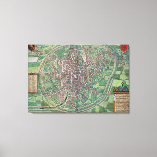 Town Plan of Brussels, from 'Civitates Orbis Terra Canvas Print