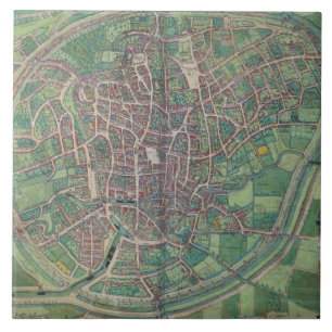 Town Plan of Brussels, from 'Civitates Orbis Terra Tile