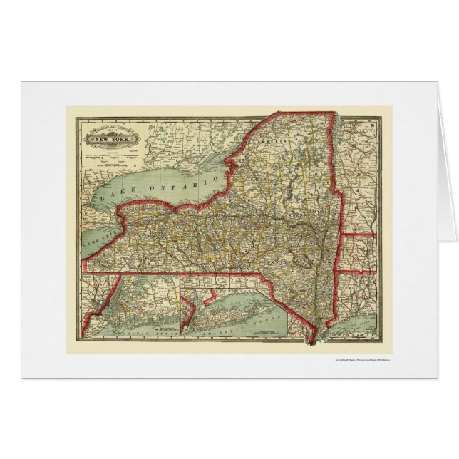 Town & Railroad New York Map 1888 (Front Horizontal)