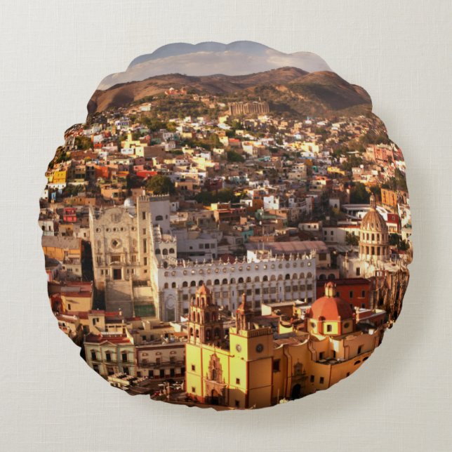 Town View From Above Round Cushion (Front)