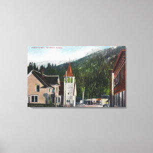 Town View of Mission StreetKetchikan, AK Canvas Print