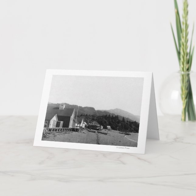 Town View of Seldovia, Alaska Photograph Card (Front)