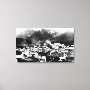 Town View of Sitka, Alaska with Pyramid Canvas Print