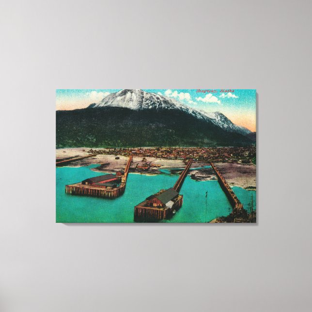 Town View of Skagway, AlaskaSkagway, AK Canvas Print (Front)
