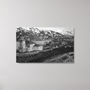 Town View of Unalaska, Alaska Photograph Canvas Print