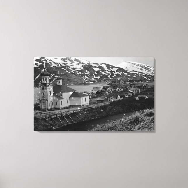 Town View of Unalaska, Alaska Photograph Canvas Print (Front)