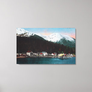 Town View with DocksTenakee Springs, AK Canvas Print