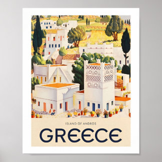Town Vintage Greece Travel Posters
