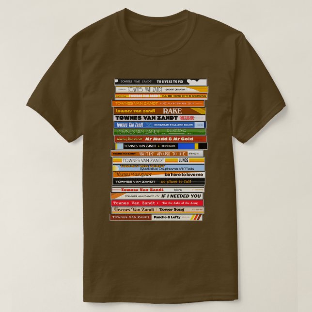 Townes Van Zandt The Singles Retro CD Stack T-Shirt (Design Front)