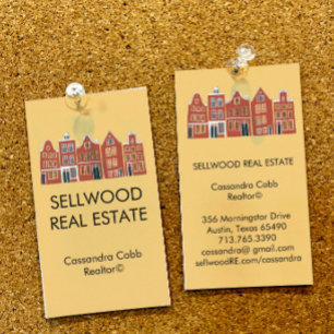 Townhouse Modern Real Estate Broker Agent Realtor Business Card