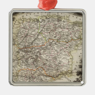 Towns and cities shown Colour along boundaries Metal Tree Decoration