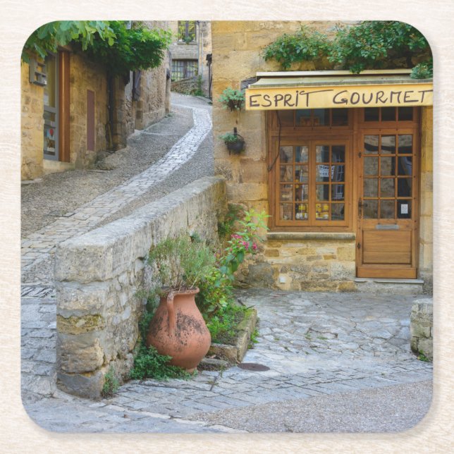 Townscape in Dordogne, France coaster (Front)