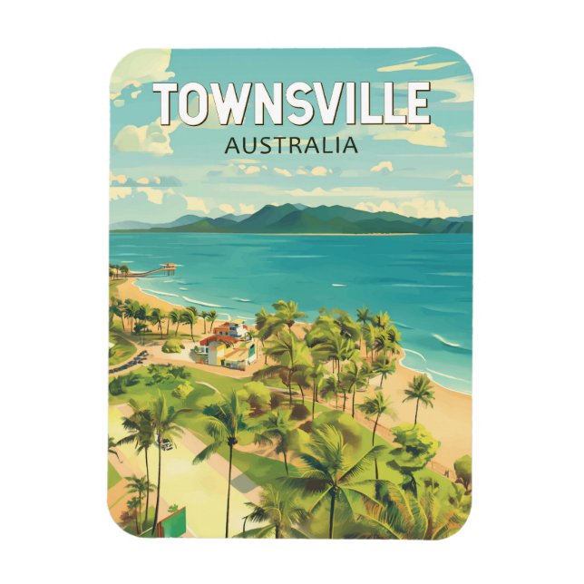 Townsville Australia Travel Art Vintage Magnet (Vertical)