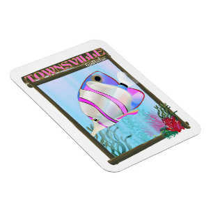 Townsville Australia Tropical fish travel poster Magnet