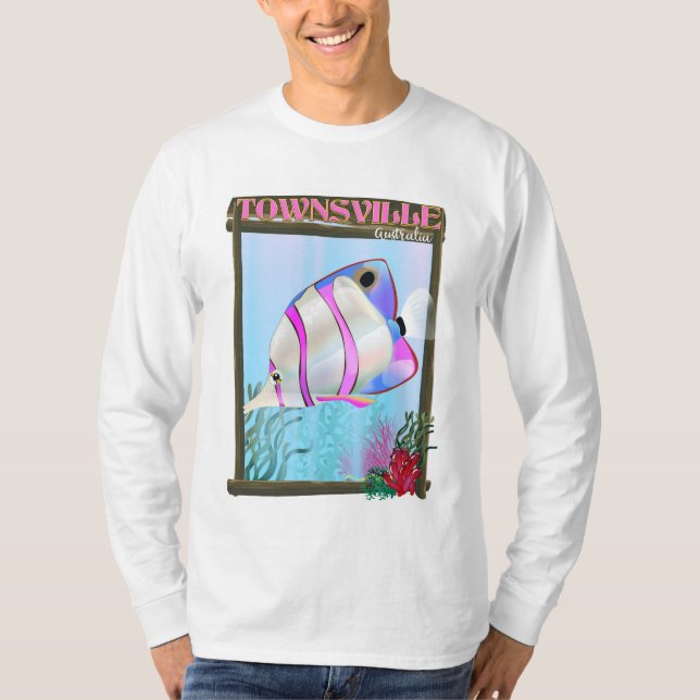 Townsville Australia Tropical fish travel poster T-Shirt (Front)