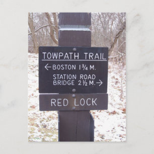 Towpath Trail Sign, Cuyahoga Valley National Park Postcard