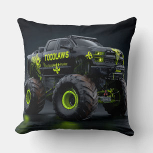 Toxic Bio-Armour Monster Truck - Neon Green Cyber Cushion