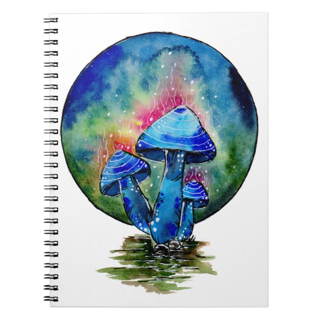 Toxic Blue Mushrooms Notebook (Front)