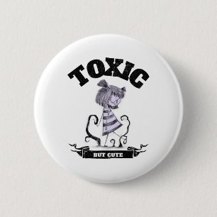 Toxic But Cute Creepy Funny Halloween Graphic  6 Cm Round Badge