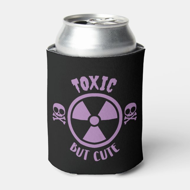 Toxic But Cute Warning Sign Can Cooler (Can Front)