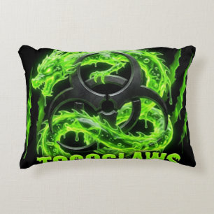 Toxic Claws Biohazard Dragon - Neon Green Slime Decorative Cushion