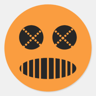 Toxic gas mask Jack o lantern orange Halloween tag