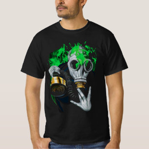 Toxic Gas Mask: Neon Flames T-Shirt