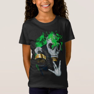 Toxic Gas Mask: Neon Flames T-Shirt
