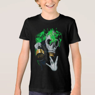 Toxic Gas Mask: Neon Flames Tri-Blend Shirt