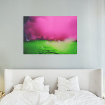 Toxic green landscape & purple clouds