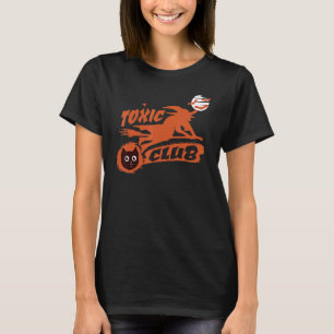 Toxic Halloween Club Witch With Scary Cat Toxic Ha T-Shirt