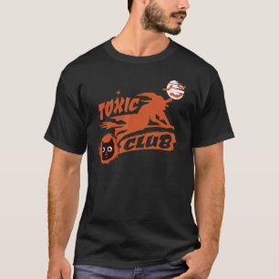 Toxic Halloween Club Witch With Scary Cat Toxic Ha T-Shirt