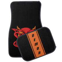 Toxic Orange Demon Car Floor Mat