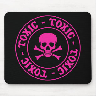 Toxic Pink Skull and Crossbones Mouse Pad