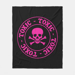 Toxic Pink Skull Blanket
