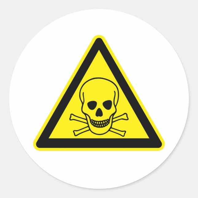 Toxic Sign Classic Round Sticker (Front)