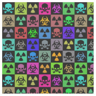 Toxic Skulls goth punk Art Fabric