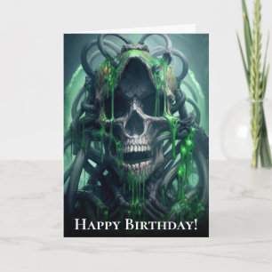 Toxic Waste Bio Mutant Horror Skull Card