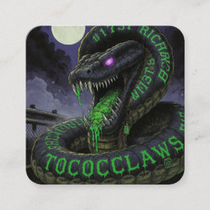 Toxocclaws Richards Serpent - Toxic Green Drip Sna Square Business Card