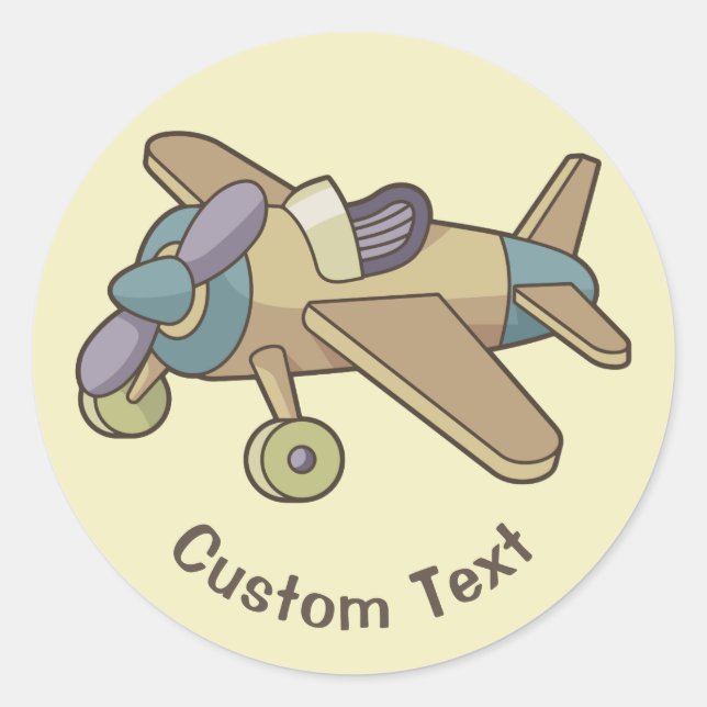 Toy Aeroplane Classic Round Sticker (Front)