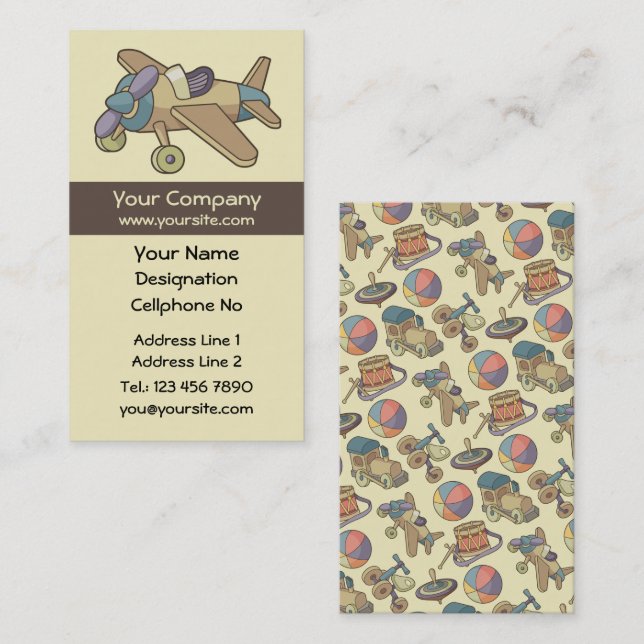 Toy Aeroplane Vertical Business Card (Front/Back)