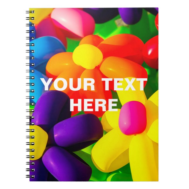 Toy Balloon Flowers Spiral Notebook (Front)
