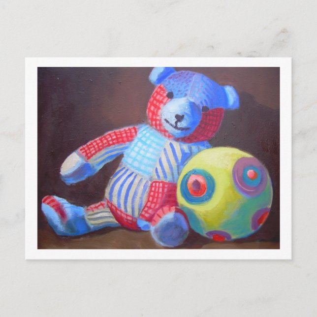 Toy bear with a ball postcard (Front)