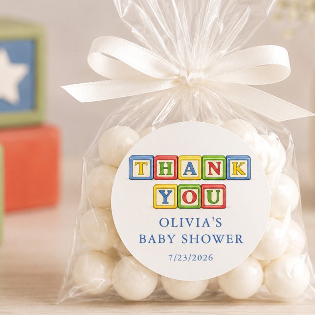 Toy Block Baby Shower Favour Sticker (Creator Uploaded)