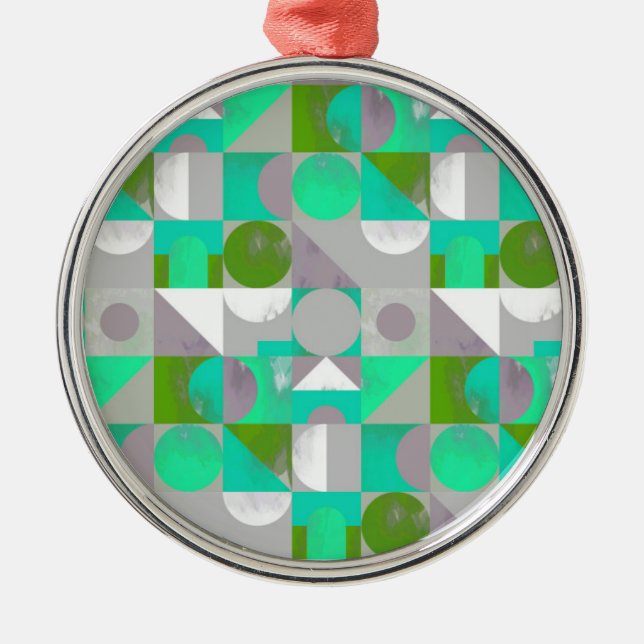 Toy Blocks small - green Metal Tree Decoration (Front)