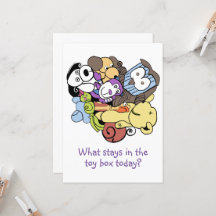 Toy box of goodies invitation