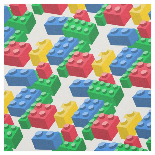 Toy building bricks colourful kids fabric (Swatch)
